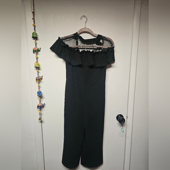 unknown Other - Girls black With Pearl Romper Jumpsuit - Black 11-12